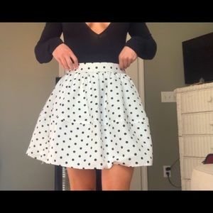 Super cute white with black polka dot skirt